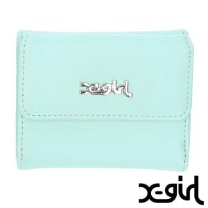 エックスガール X-girl レディース フェイクレザー ミニウォレット 105242054004 SU24 FAUX LEATHER MINI WALLET 三つ折り財布 LtBLUE｜mischief