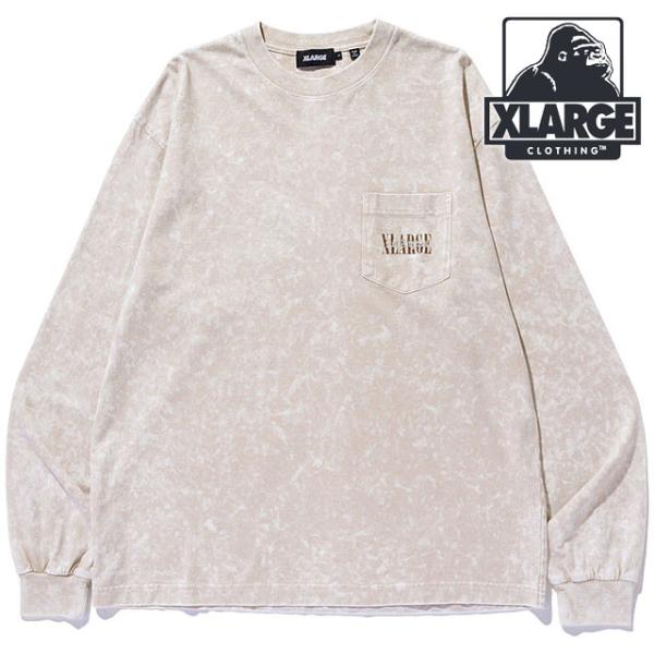 エクストララージ XLARGE ケミカルウォッシュオーバーラップロゴ ロングスリーブポケットTシャツ...