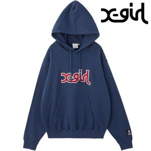 X-girl（エックスガール） RHINESTONE CURSIVE LOGO SWEAT HOODIE