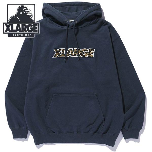 エクストララージ XLARGE メンズ スタンダードロゴ フーデッドスウェットシャツ [101263...