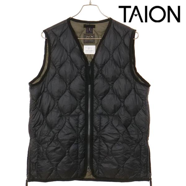 タイオン TAION ミリタリー Vネックダブルジップダウンベスト TAION-001ALSZML-...