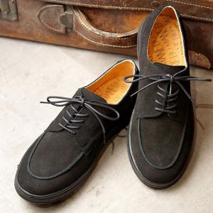 マネブ MANEBU スエードレザーシューズ SYAVO SUEDE MNB-035S SS20 メンズ Uチップ 靴 BLACK ブラック系｜mischiefstyle