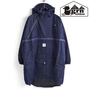ジーアールエヌ アウトドア grn outdoor ヒアソビキャンパーポンチョ HIASOBI CAMPER PONCHO GO9207Q FW21 フリーサイズ 焚き火 BBQ INDIGO ネイビー系
