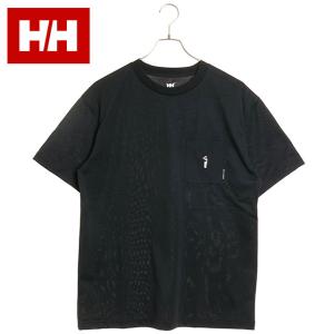 ヘリーハンセン HELLY HANSEN メンズ ショートスリーブライフジャケットワンポイントティー HH62408-K SS24 半袖 ポケットTシャツ 速乾 ブラック｜SHOETIME