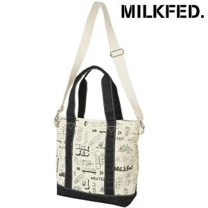 ミルクフェド MILKFED. レディース ヴァリアスロゴ ツーウェイ トートバッグ 103242053003 SU24 VARIOUS LOGO 2WAY TOTE 鞄 BLACK｜mischiefstyle