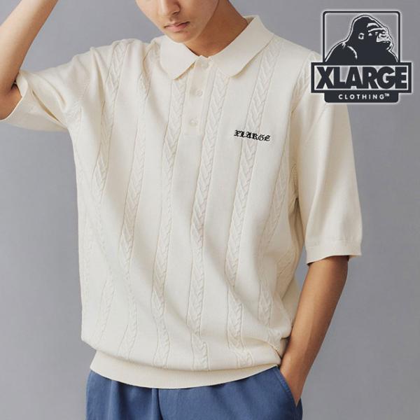 エクストララージ XLARGE メンズ エンブロイダードロゴ ニットポロシャツ 1012420130...