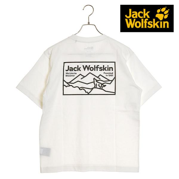 ジャックウルフスキン Jack Wolfskin JP ラインアートウルフ ショートスリーブTシャツ...