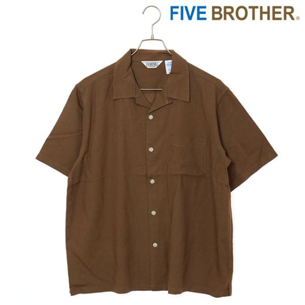 ファイブブラザー FIVEBROTHER リネンレーヨン ワンナップ ショートスリーブシャツ 152...