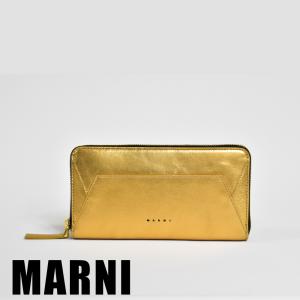 マルニ 長財布 ラウンドファスナー レディース 本革 レザー ロゴ ゴールド MARNI PFMO0058Y0 P4565 Z511W｜mishshop