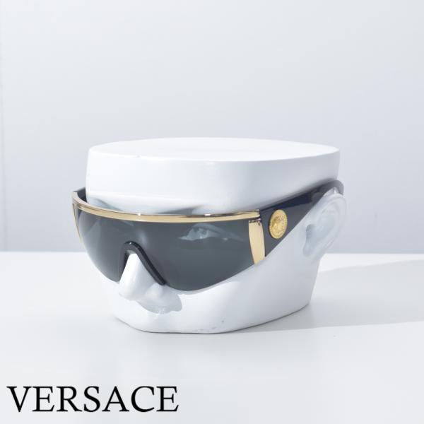 ヴェルサーチ サングラス メデューサ メンズ ブラック ゴールド VERSACE ブランド グレーレ...