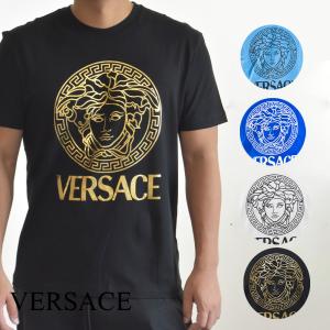 VERSACE ヴェルサーチ Tシャツ 刺繍ロゴ メンズ 半袖 ブランド