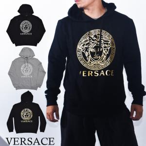 ヴェルサーチ パーカー  メデューサ ロゴ メンズ ブランド VERSACE フード  衣類 フーディ レディース A89514S