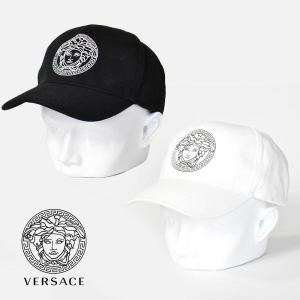 ヴェルサーチ キャップ メデューサ  ブラック ホワイト メンズ ブランド 帽子 VERSACE  ...