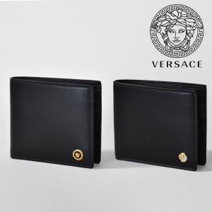 ヴェルサーチ 財布 メデューサ メンズ お札入れ 本革 ブラック ブランド シンプル VERSACE 二つ折り財布 メンズ カーフスキン レザー DPU2463｜mishshop