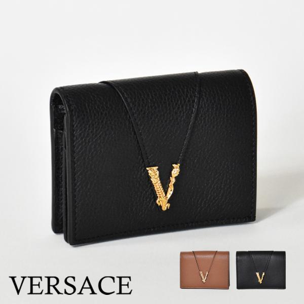 ヴェルサーチ 財布 レディース 二つ折 二つ折り 本革 ブランド VERSACE 革 ブラック 黒 ...