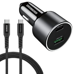 アドテック シガーソケット PD充電器 100W 2ポート 【USB-C+USB-A】【長い2ｍケー...