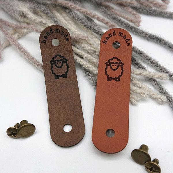 ( ラベル ) 羊 フェイクレザー ラベル │1個  ネジ留めタイプ  【 商用利用可 】