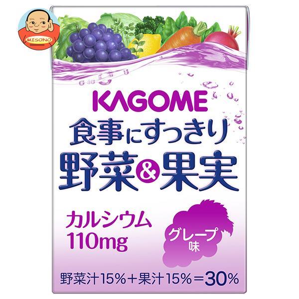 カゴメ 食事にすっきり野菜＆果実カルシウム グレープ味 100ml紙パック×36本入｜ 送料別