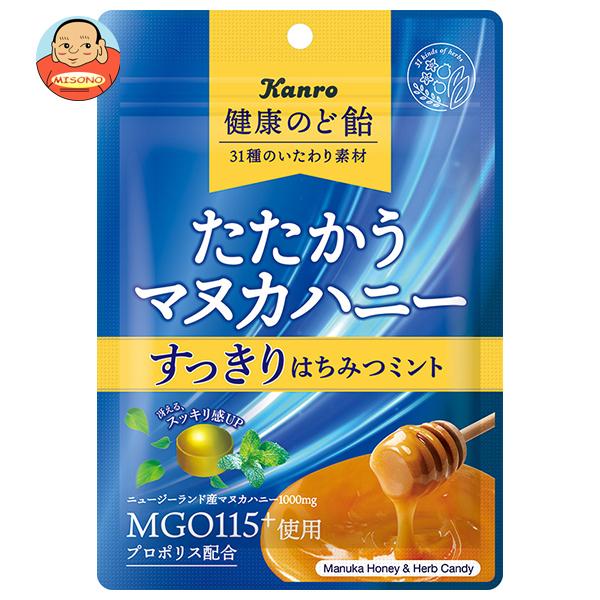 カンロ 健康のど飴たたかうマヌカハニー すっきりはちみつミント 80g×6袋入｜ 送料別