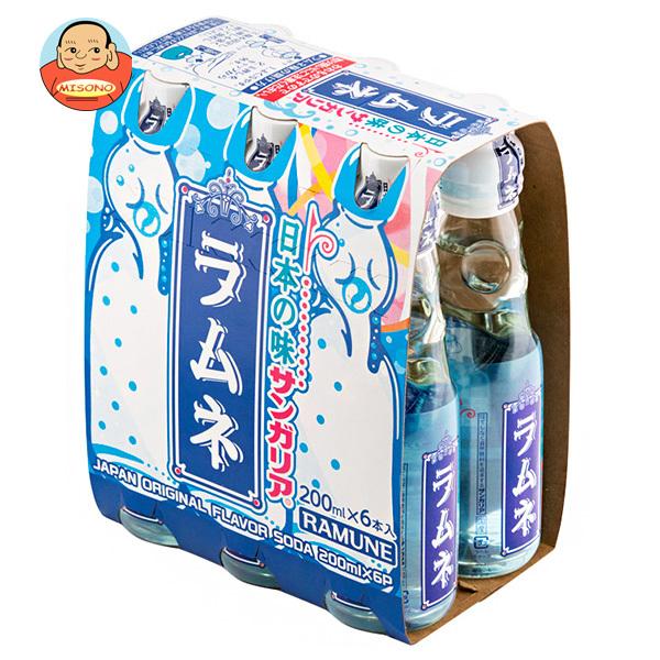 サンガリア 日本の味ラムネ(6本パック) 200ml瓶×30(6×5)本入｜ 送料別