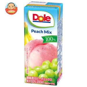 雪印メグミルク Dole ピーチフルーツミックス100% 200ml 紙パック 18本
