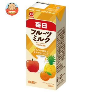毎日牛乳 毎日フルーツミルク 200ml紙パック×24本入｜ 送料別