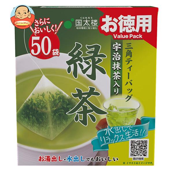国太楼 お徳用 宇治抹茶入り緑茶三角ティーバッグ50P 100g(50P)×6袋入｜ 送料別