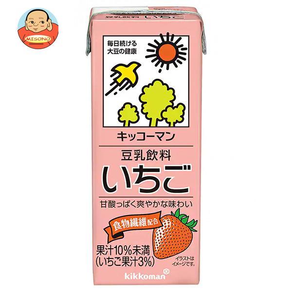 キッコーマン 豆乳飲料 いちご 200ml紙パック×18本入