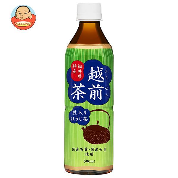 盛田（ハイピース） 豆入りほうじ茶 越前茶 500mlペットボトル×24本入