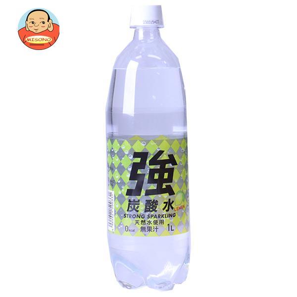 友桝飲料 強炭酸水 レモン(K) 1000mlペットボトル×15本入