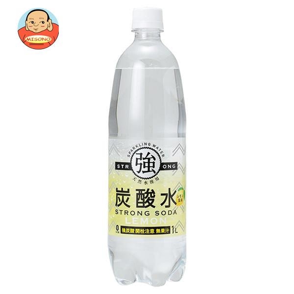 友桝飲料 強炭酸水レモン 1Lペットボトル×15本入