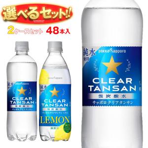 送料無料 ポッカサッポロ おいしい炭酸水・おいしい炭酸水レモン 選べる2ケースセット 500・600mlペットボトル×48(24×2)本入｜misono-support