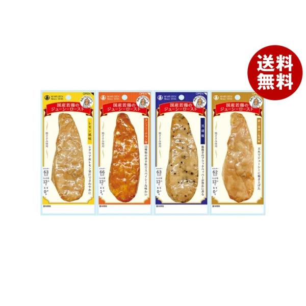 丸善 国産若鶏のジューシーロースト 4種詰め合わせセット 50g×20(4種×5)入×(2ケース)｜...