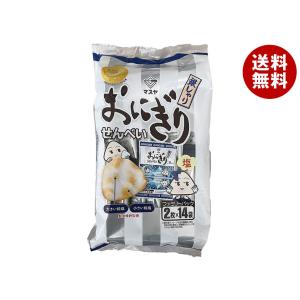 【送料無料・メーカー/問屋直送品・代引不可】マスヤ おにぎりせんべい銀しゃり ファミリーパック 2枚×14袋×14袋入