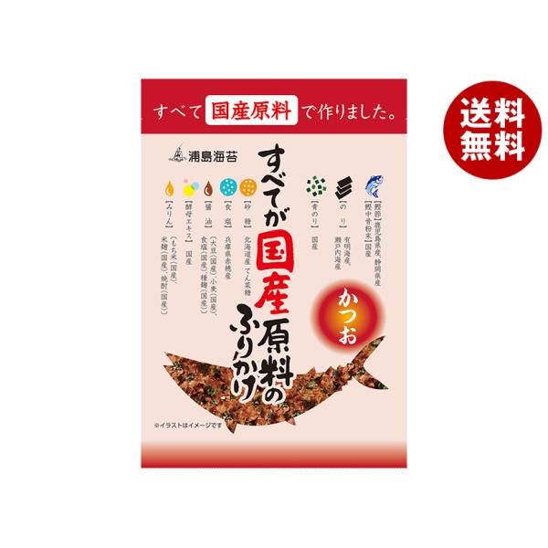 日本海水 浦島海苔 すべてが国産原料のふりかけ かつお 28g×10袋入×(2ケース)｜ 送料無料