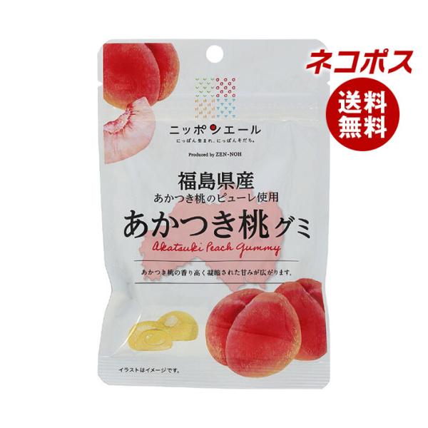 ネコポス JA全農 ニッポンエール 福島県産あかつき桃 グミ 40g×10袋入｜ 全国送料無料