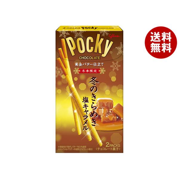 江崎グリコ 冬のきらめきポッキー 塩キャラメル 2袋×10個入｜ 送料無料