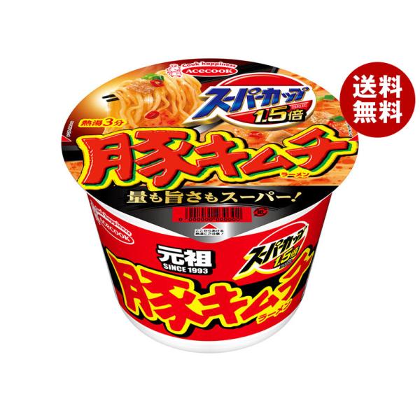 エースコック スーパーカップ1.5倍 豚キムチラーメン 107g×12個入｜ 送料無料