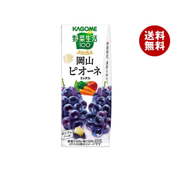 カゴメ 野菜生活100 本日の逸品 岡山ピオーネミックス 195ml紙パック×24本入×(2ケース)...