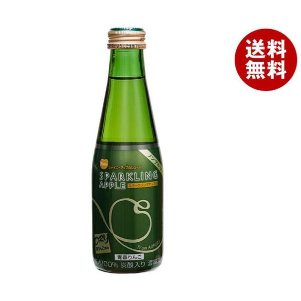 青森県りんごジュース シャイニー スパークリングアップル ドライ 200ml瓶×24本入×(2ケース...