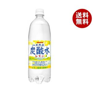 サンガリア 伊賀の天然水 炭酸水 レモン 1Lペットボトル×12本入×(2ケース)｜ 送料無料