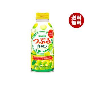 サンガリア つぶみ 白ぶどう 380gボトル缶×24本入｜ 送料無料 果粒入り 果汁飲料 グレープ