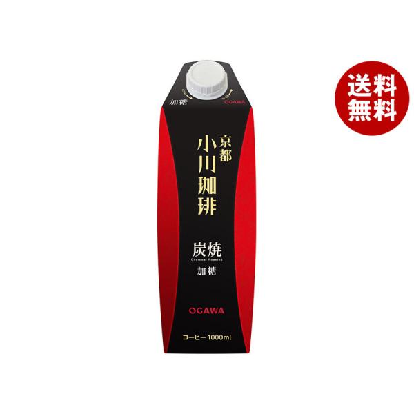 小川珈琲 小川珈琲店 炭焼珈琲 加糖 1000ml紙パック×12(6×2)本入×(2ケース)｜ 送料...