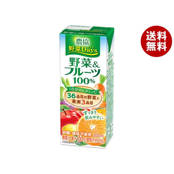 雪印メグミルク 農協 野菜Days 野菜&amp;フルーツ100% 200ml紙パック×18本入×(2ケース...