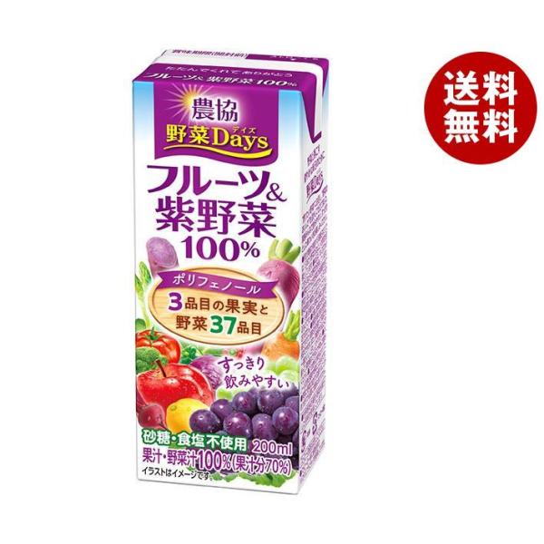 雪印メグミルク 農協 野菜Days フルーツ＆紫野菜100% 200ml紙パック×18本入｜ 送料無...