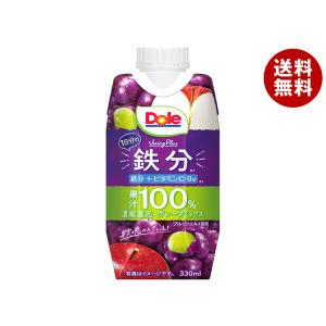 雪印メグミルク Dole JuicyPlus 1日分の鉄分 330ml 紙パック 36本 (12