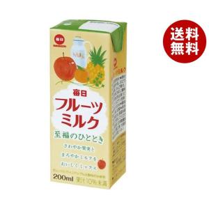 毎日牛乳 毎日フルーツミルク 200ml紙パック×24本入×(2ケース)｜ 送料無料 ミックス 乳性