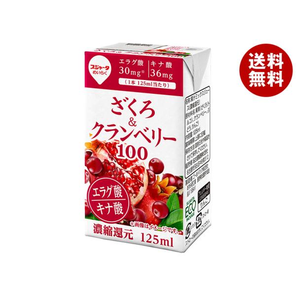 スジャータ ざくろ&amp;クランベリー 125ml紙パック×12本入×(2ケース)｜ 送料無料