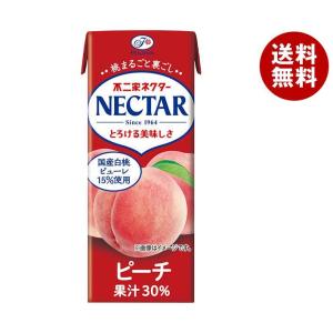 不二家 ネクター ピーチ 200ml紙パック×24本入×(2ケース)｜ 送料無料 果汁 もも 桃 紙パック ピーチジュース
