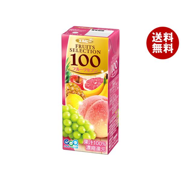 エルビー フルーツセレクション フルーツセブン100% 200ml紙パック×24本入×(2ケース)｜...